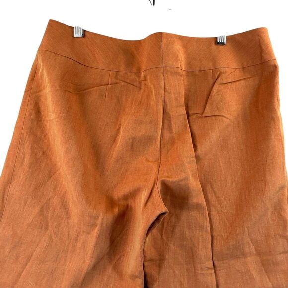 Classiques Entier Pants Women's Size 14 Wide Leg Linen Blend Orange NOS - Picture 10 of 14